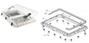 RICAMBI CORNICE ESTERNA HEKI 2: SET BLOCCHETTI DI FISSAGGIO ROSSI PER ISTALLAZIONE - AccessoriCaravan.it