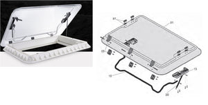 RICAMBI HEKI 2 DE LUXE DOMETIC: CUPOLA CON PARTI DI FISSAGGIO - AccessoriCaravan.it