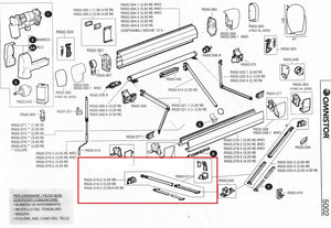 RICAMBI OMNISTOR THULE 5002: PIEDE DI SUPPORTO DESTRO PER VERANDE LUNGH. 3.00 M - AccessoriCaravan.it